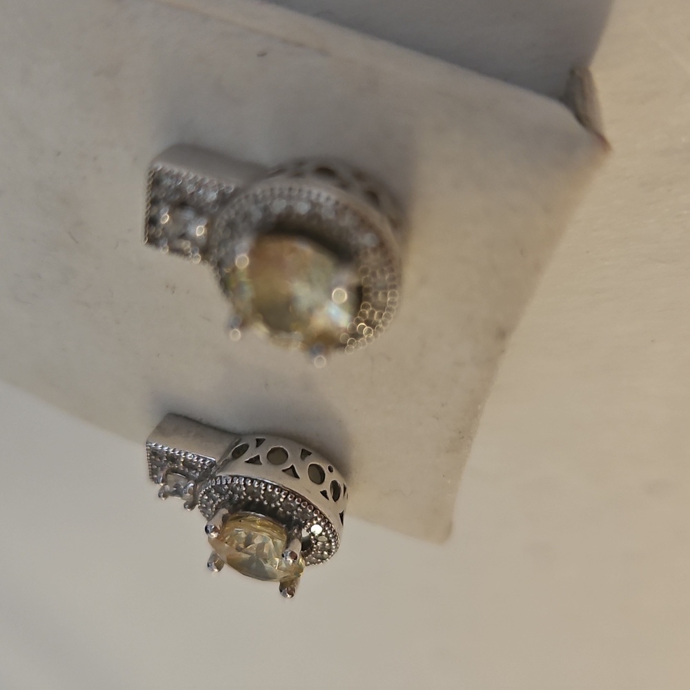 925 & CZ Pierced Lovely Earrings - Picture 3 of 8